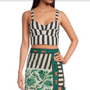 Mo Maya Stripe Sweetheart Neckline Sleeveless Coordinating Bra Top M/L NWT